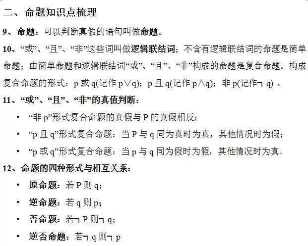 高中数学定义、定理、公式、结论、方法，最全面最靠谱，快收藏