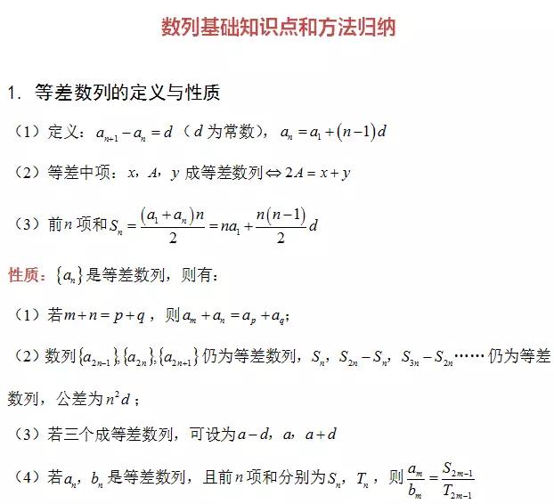 高中数学定义、定理、公式、结论、方法，最全面最靠谱，快收藏