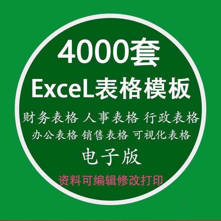 Excel格式数据可视化图表模板4000款